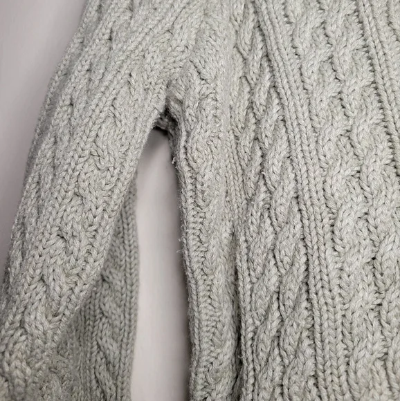 Croft & Barrow green zip henley cable knit turtleneck, sz l - Picture 5 of 7